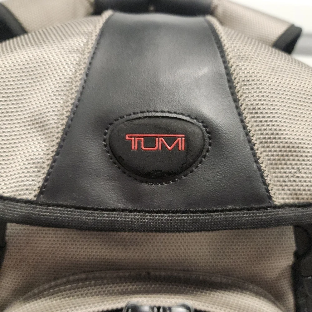 Tumi T2 Ballistic Black Gray Multi Compartment Travel Backpack Waist Carry Bag ;